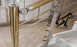 نرده استیل طلایی راه پله